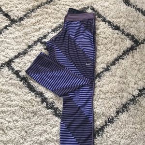 Nike Dru Fit Capris - Purple Stripes